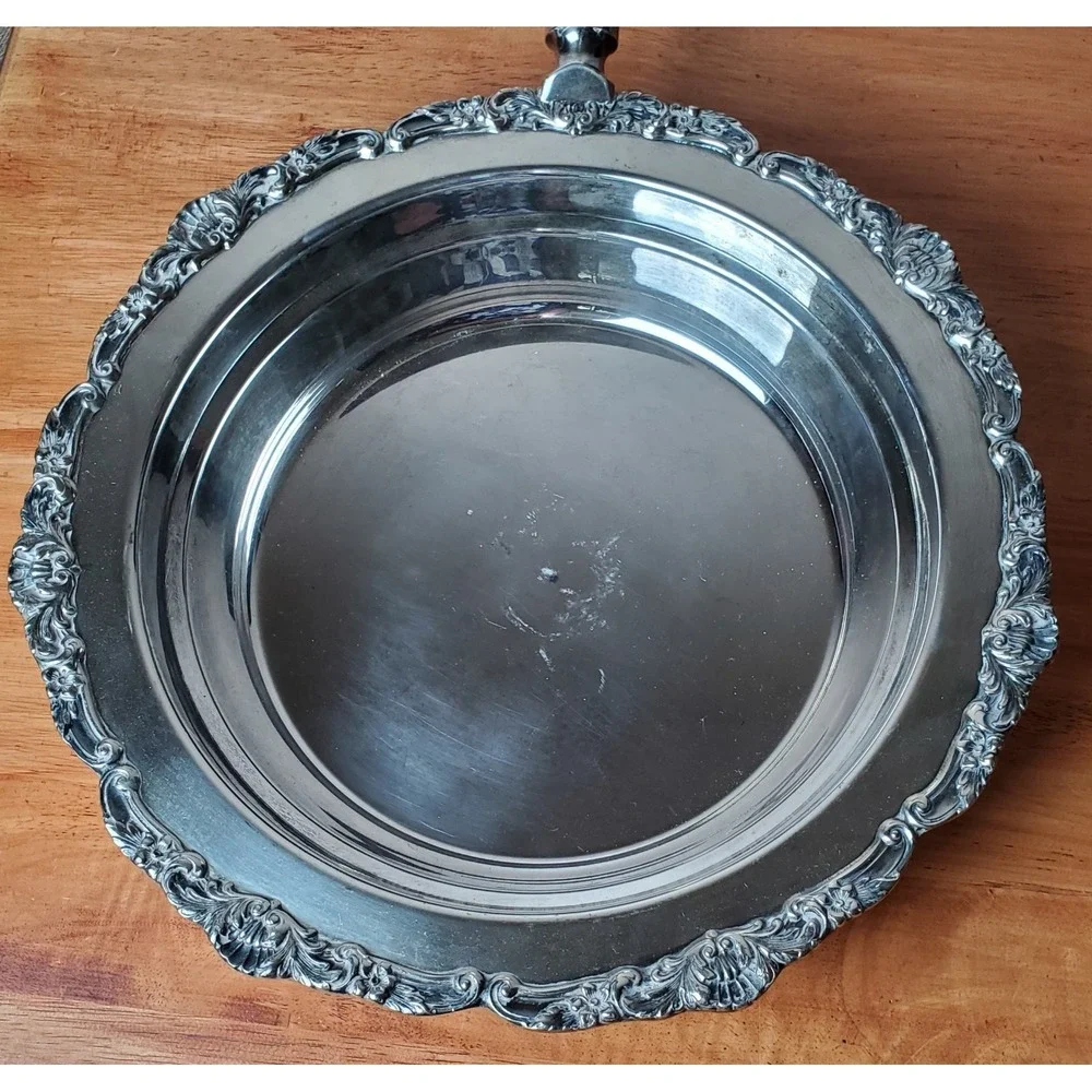 Vintage EPCA Bristol SilverPlate by Poole 118 Wood Handle Chafing Pan Dish‎ 12